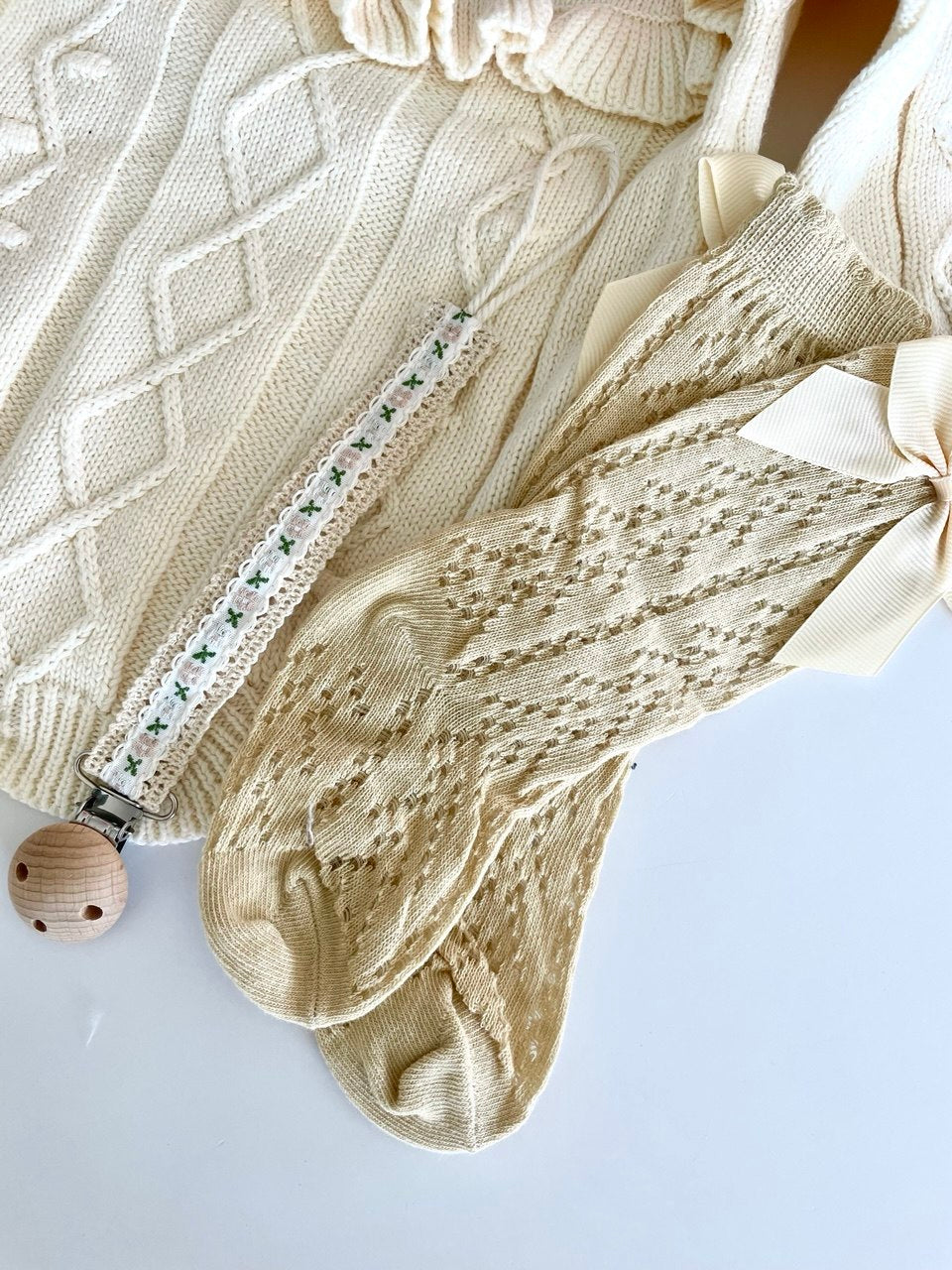 Sweet Peony Cotton Knit Set – Milestone Outfit & Gift Box